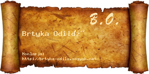 Brtyka Odiló névjegykártya